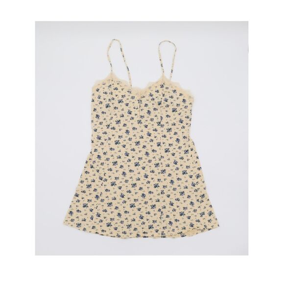 Victorias Secret Floral Cotton Summer Tank Lace Dress Lingerie Medium - Picture 1 of 3
